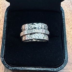 Silpada R1476 925 Sterling Silver Spinner Cuff Ring Size 6.5